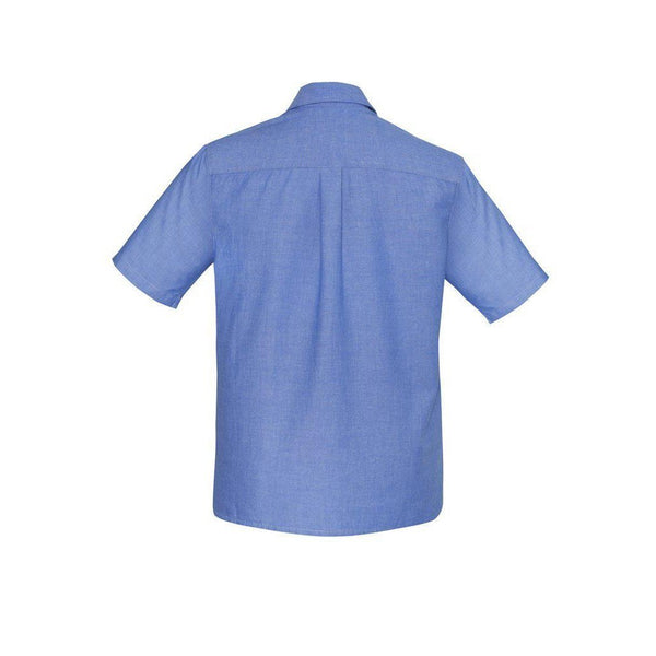 BizMens Wrinkle Free Chambray Short Sleeve Shirt - SH113-Queensland Workwear Supplies