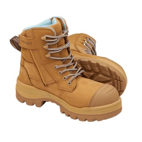 Blundstone RotoFlex Wheat Water Resistant Nubuck Zip Side Women's Safety Boot - 8860-Queensland Workwear Supplies