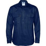 DNC Close Front Long Sleeve Cotton Drill Shirt - 3204-Queensland Workwear Supplies
