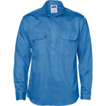 DNC Close Front Long Sleeve Cotton Drill Shirt - 3204-Queensland Workwear Supplies