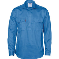 DNC Close Front Long Sleeve Cotton Drill Shirt - 3204-Queensland Workwear Supplies