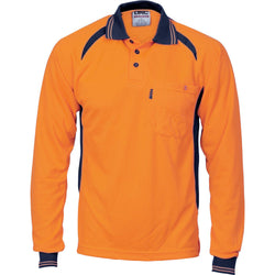 DNC Cool-Breeze Contrast Mesh Long Sleeve Polo - 3902