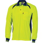 DNC Cool-Breeze Contrast Mesh Long Sleeve Polo - 3902-Queensland Workwear Supplies