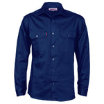 DNC Cotton Drill Long Sleeve Work Shirt - 3202-Queensland Workwear Supplies