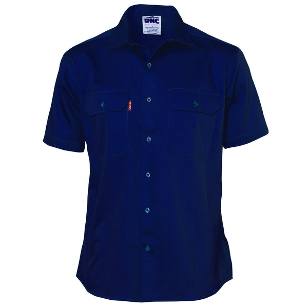 DNC Cotton Short Sleeve Drill Work Shirt - 3201-Queensland Workwear Supplies