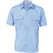 DNC Epaulette Polyester/Cotton Short Sleeve Work Shirt - 3213-Queensland Workwear Supplies