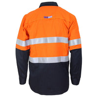 DNC Flame Retardant & Arc HRC2 Taped 2-Tone Middle Weight Long Sleeve Shirt - 3455-Queensland Workwear Supplies