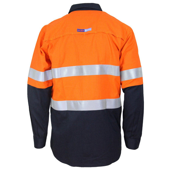 DNC Flame Retardant & Arc HRC2 Taped 2-Tone Middle Weight Long Sleeve Shirt - 3455-Queensland Workwear Supplies