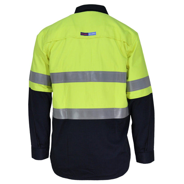 DNC Flame Retardant & Arc HRC2 Taped 2-Tone Middle Weight Long Sleeve Shirt - 3455-Queensland Workwear Supplies