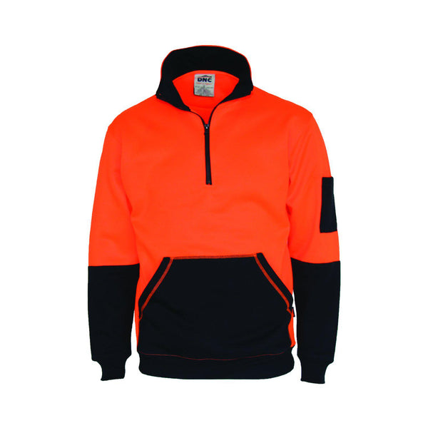DNC HiVis 1/2 Zip Super Fleecy - 3724-Queensland Workwear Supplies
