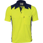 DNC HiVis 2-Tone Action Short Sleeve Polo - 3893-Queensland Workwear Supplies