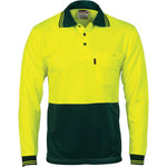 DNC HiVis 2-Tone Cool-Breathe Long Sleeve Polo - 3813-Queensland Workwear Supplies