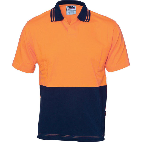 DNC HiVis 2-Tone Cool-Breeze Cotton Jersey Food Industry Short Sleeve Polo - 3905-Queensland Workwear Supplies