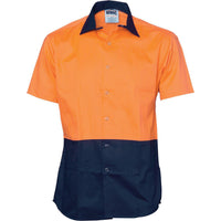 DNC HiVis 2-Tone Cool-Breeze Food Industry Short Sleeve Cotton Shirt - 3941-Queensland Workwear Supplies