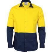 DNC HiVis 2-Tone Cool-Breeze Long Sleeve Food Industry Shirt - 3942-Queensland Workwear Supplies