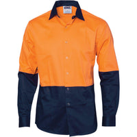 DNC HiVis 2-Tone Cool-Breeze Long Sleeve Food Industry Shirt - 3942-Queensland Workwear Supplies