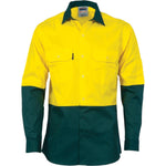 DNC HiVis 2-Tone Cool-Breeze Long Sleeve Shirt - 3840-Queensland Workwear Supplies