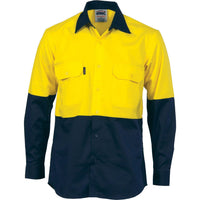 DNC HiVis 2-Tone Cool-Breeze Long Sleeve Shirt - 3840-Queensland Workwear Supplies