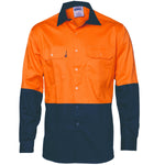 DNC HiVis 2-Tone Cool-Breeze Long Sleeve Shirt - 3840-Queensland Workwear Supplies