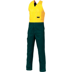 DNC HiVis 2-Tone Cotton Action Back Overalls - 3853