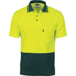DNC HiVis 2-Tone Cotton Back Fluoro Short Sleeve Polo - 3814-Queensland Workwear Supplies