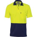 DNC HiVis 2-Tone Cotton Back Fluoro Short Sleeve Polo - 3814-Queensland Workwear Supplies