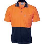 DNC HiVis 2-Tone Cotton Back Fluoro Short Sleeve Polo - 3814