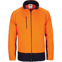 DNC HiVis 2-Tone Full Zip Fleecy - 3725-Queensland Workwear Supplies