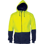 DNC HiVis 2-Tone Full Zip Fleecy Hoodie - 3728-Queensland Workwear Supplies