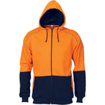 DNC HiVis 2-Tone Full Zip Fleecy Hoodie - 3728-Queensland Workwear Supplies