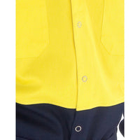 DNC HiVis 2-Tone Press Stud Long Sleeve Shirt - 3838-Queensland Workwear Supplies
