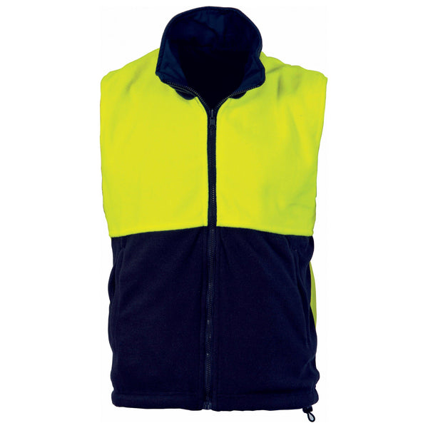 DNC HiVis 2-Tone Zip Reversible Vest - 3826-Queensland Workwear Supplies