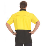 DNC HiVis 3-Way Cool-Breeze Short Sleeve Cotton Shirt - 3937-Queensland Workwear Supplies