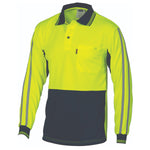 DNC HiVis Cool-Breathe Stripe long Sleeve Polo - 3756-Queensland Workwear Supplies