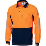 DNC HiVis Cool-Breathe Stripe long Sleeve Polo - 3756-Queensland Workwear Supplies