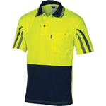 DNC HiVis Cool-Breeze Printed Stripe Short Sleeve Polo - 3752-Queensland Workwear Supplies