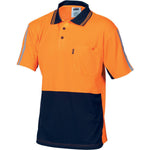 DNC HiVis Cool-Breeze Stripe Short Sleeve Polo - 3755-Queensland Workwear Supplies