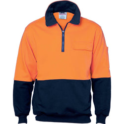 DNC HiVis Cotton 1/2 Zip Fleecy Sweat Shirt - 3923