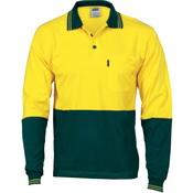 DNC HiVis Cotton Jersey Long Sleeve Polo- 3846-Queensland Workwear Supplies