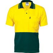 DNC HiVis Cotton Jersey Short Sleeve Polo - 3845-Queensland Workwear Supplies