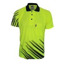 DNC HiVis Sublimated Stripe Polo - 3565-Queensland Workwear Supplies