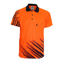 DNC HiVis Sublimated Stripe Polo - 3565-Queensland Workwear Supplies