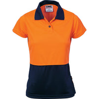 DNC Ladies HiVis 2-Tone Short Sleeve Polo - 3897-Queensland Workwear Supplies