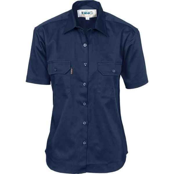 DNC Ladies Short Sleeve Drill Shirt - 3231-Queensland Workwear Supplies