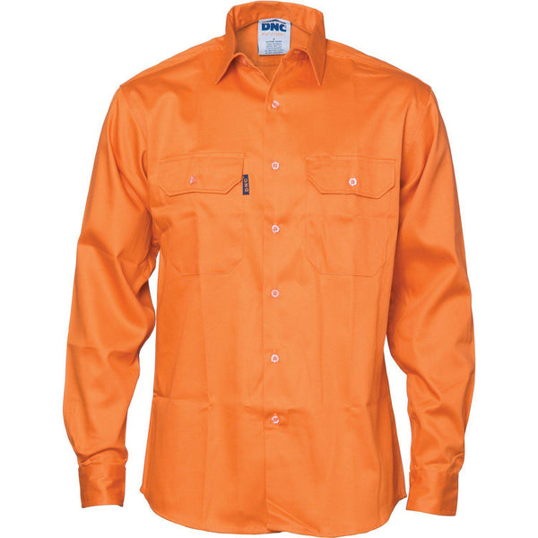 DNC Patron Saint Flame Retardant Long Sleeve Drill Shirt - 3402-Queensland Workwear Supplies