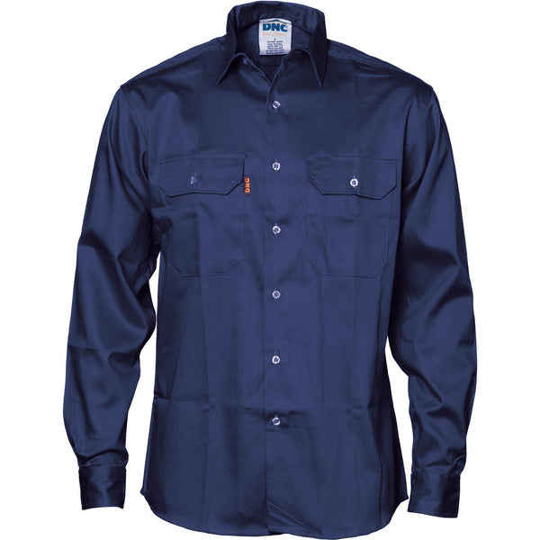 DNC Patron Saint Flame Retardant Long Sleeve Drill Shirt - 3402-Queensland Workwear Supplies
