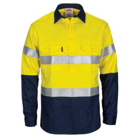 DNC Patron Saint Taped HiVis Flame Retardant & Arc Rated 2-Tone Long Sleeve Mens Shirt - 3407-Queensland Workwear Supplies