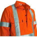 DNC Patron Saint Taped HiVis Flame Retardant & Arc Rated X-Back Long Sleeve Mens Shirt - 3408-Queensland Workwear Supplies