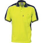 DNC Polyester Cotton Contrast Panel Short Sleeve Polo - 3895-Queensland Workwear Supplies