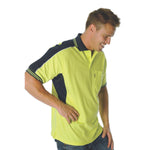 DNC Polyester Cotton Contrast Panel Short Sleeve Polo - 3895-Queensland Workwear Supplies